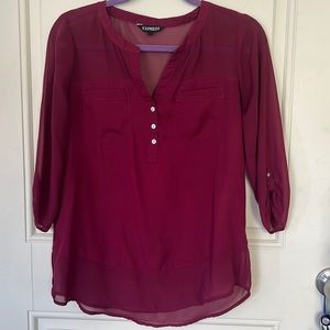 Express S Flowy Portofino Professional Work Blouse